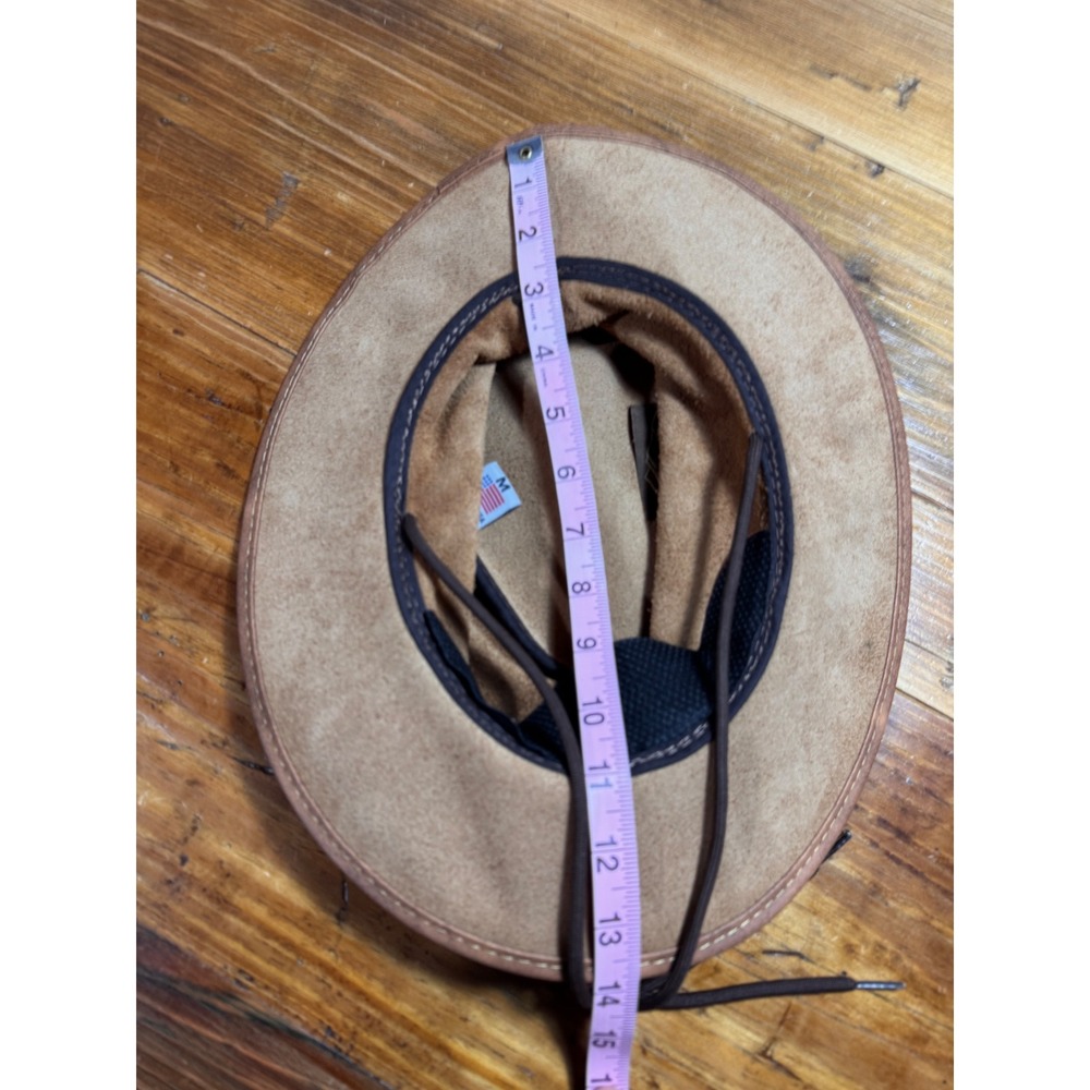 Overland Rancher Oil Leather Cowboy Hat Brown Packable Western USA M 7–7 1/8 - Picture 14 of 15